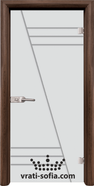Стъклена интериорна врата Gravur G 13 4 T, цвят каса Орех