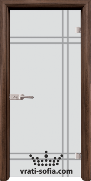 Стъклена врата Gravur G 13 8, цвят каса Орех