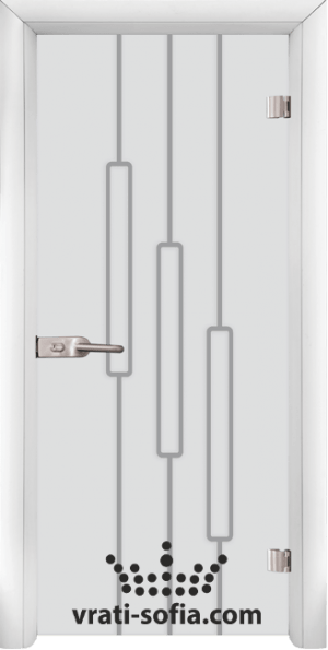 Стъклена врата Sand G 14 11, цвят каса Бял