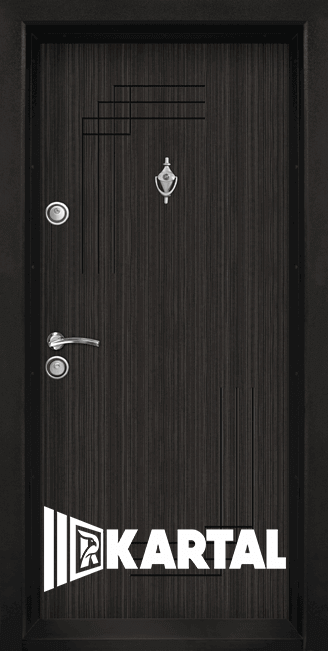 Входна блиндирана врата Картал T 111, цвят Черна Перла