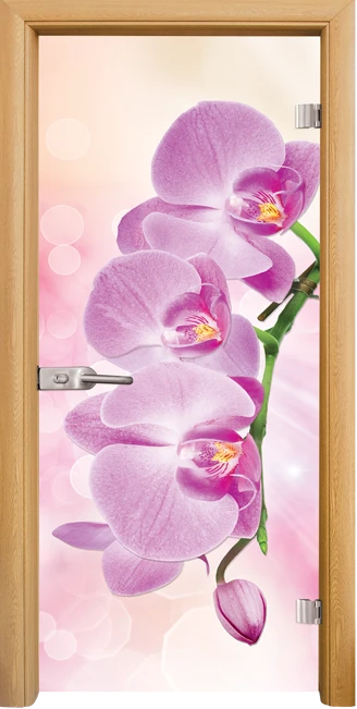 Стъклена врата Standart Print G 13-3 Pink, Светъл дъб